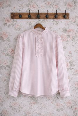 Elsa bäckebölja blus – rosa randig bomullsblus
