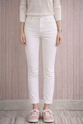 Vita slim jeans med stretch