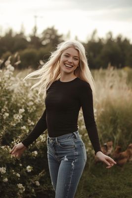 Svart långärmad baströja i bomullsmodal