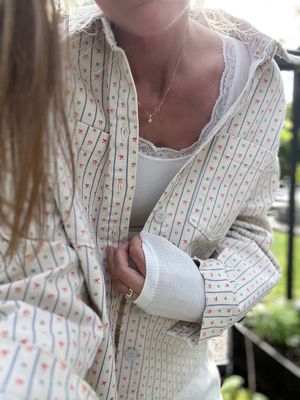 Skjortjacka med gulligt print