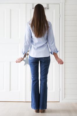 Klassisk randig skjorta i ljusblått och vitt