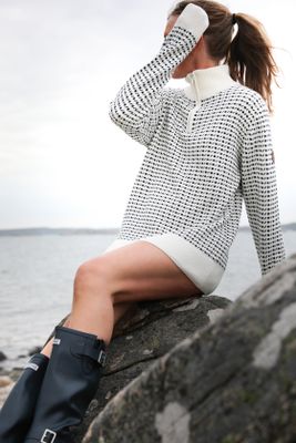 Fiskartröja offwhite i nordisk lusekoftestil