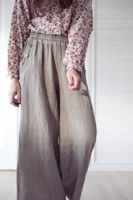 Mysiga vida linnebyxor taupe