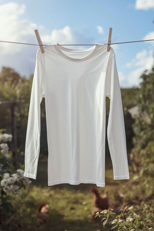 Offwhite långärmad baströja i bomullsmodal