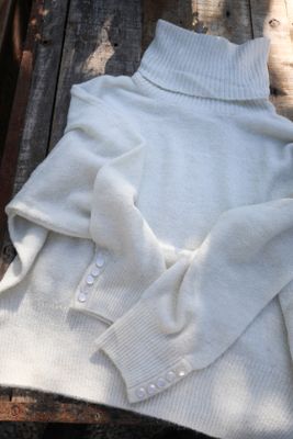 Stickad storpolo offwhite
