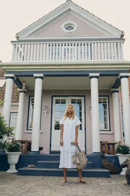 Handgjord flätad väska i hampa och bomull