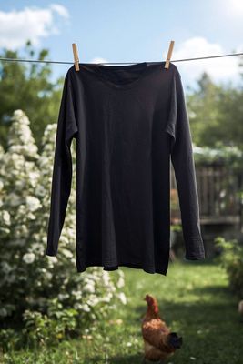 Svart långärmad baströja i bomullsmodal