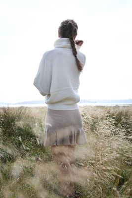 Stickad storpolo offwhite