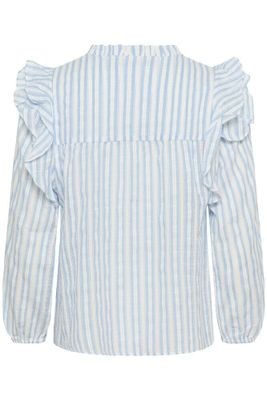 Ljusblå randig blus i mjuk bomull