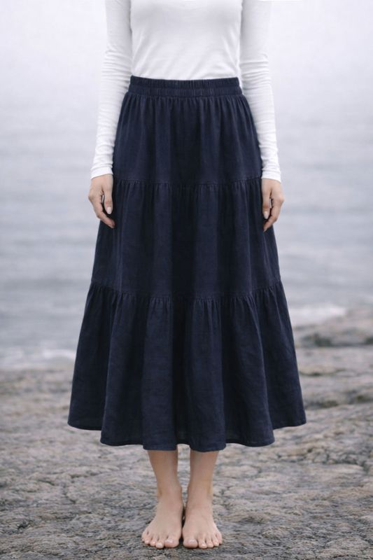 marinblå kjol original