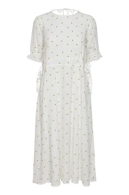 Ljuvlig klänning med broderade guldhjärtan