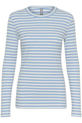 Randig ribbad topp ljusblå offwhite