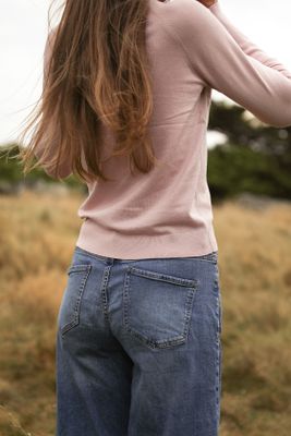 Mary finstickad top rosa