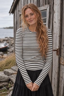 Black-and-white striped sweater