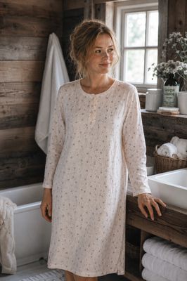 Maja – Småblommigt nattlinne i bomull