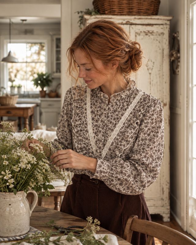 Giselle blouse cafe