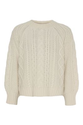 Strickpullover aus Merinowolle mit Zopfmuster
