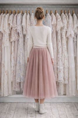 Gammelrosa ballerinakjol i tyll