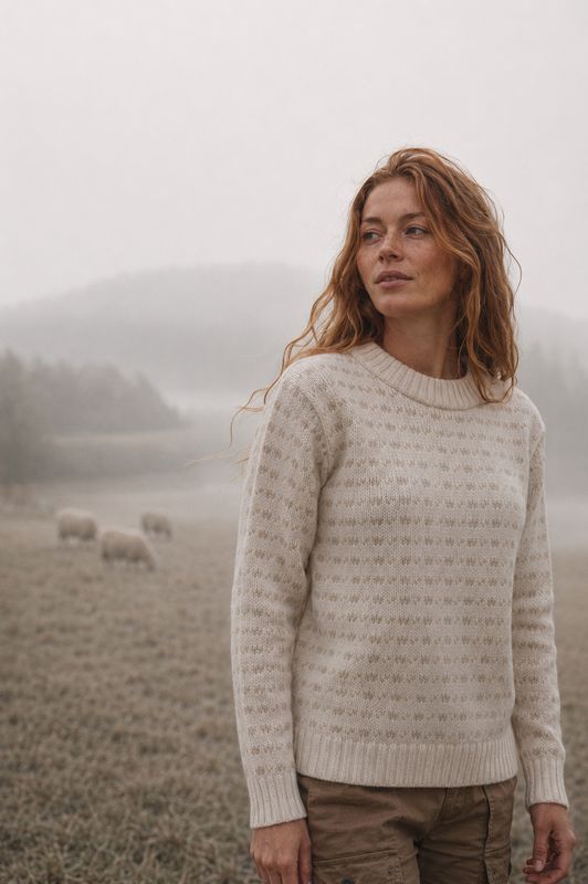 Beige nordisk ulltröja