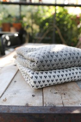 Gray wool sweater with a Scandinavian pattern