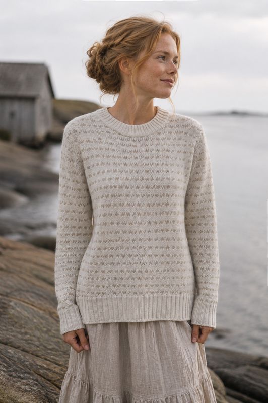 Beige nordisk ulltröja