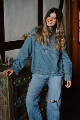Oversized jeansskjorta