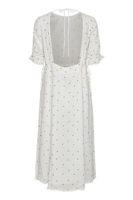 Ljuvlig klänning med broderade guldhjärtan