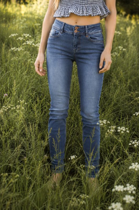 Blå jeans i bomullsdenim