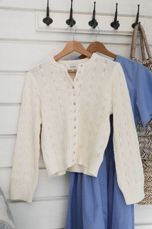 ecru långärmad bomullskofta 2