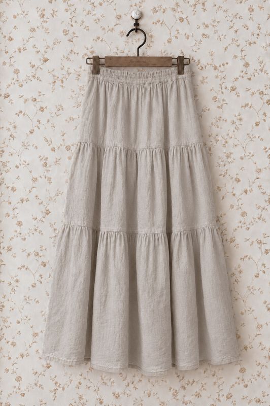 linnekjol beige på vägg