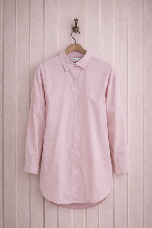 Rosa långskjorta i bomull