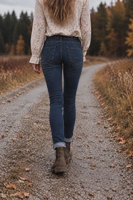 Jeans i favoritmodell mörkblå med knappar