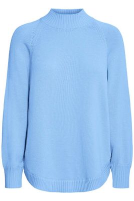 Sommarhimmel finstickad tröja i ljusblå bomullsmix