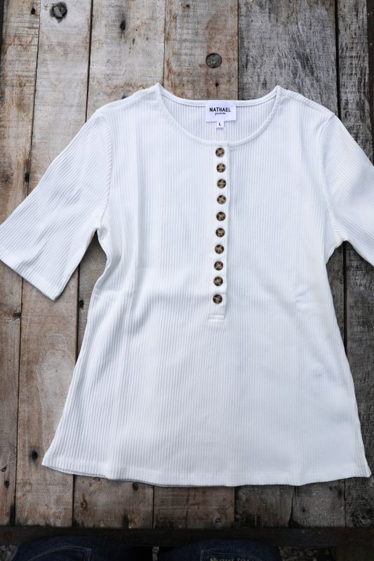 Alma – ribbad bomullstopp, offwhite
