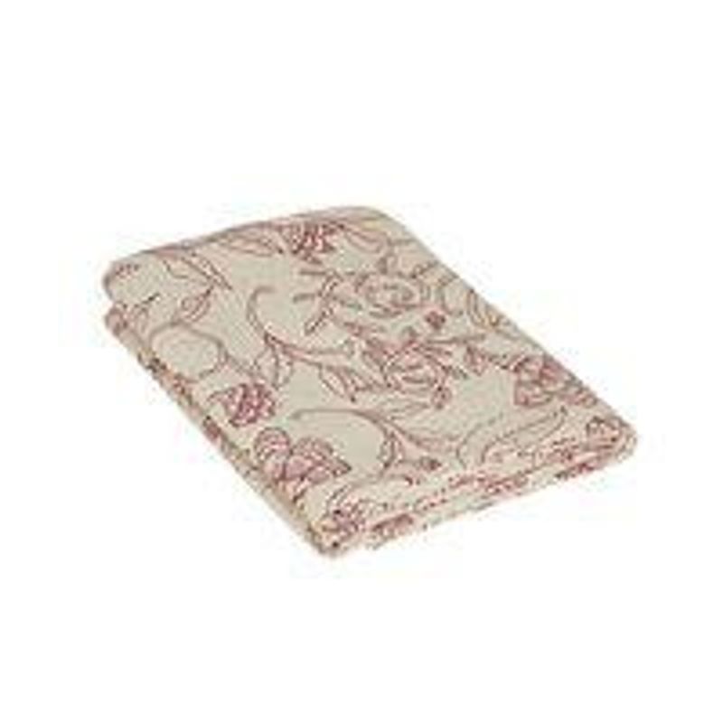 Blommig julduk röd linnebeige