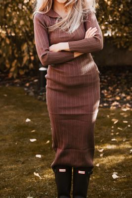 Blanche lång trikåklänning