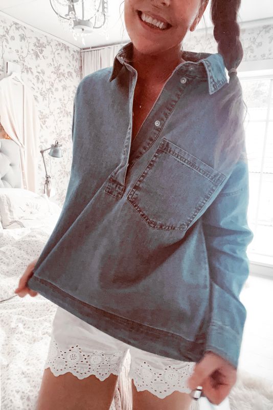 Oversized jeansskjorta