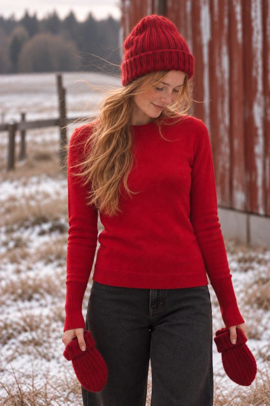 Roter Pullover aus Wolle und Kaschmir