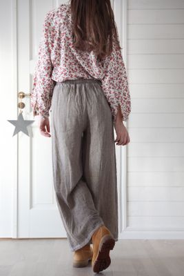 Mysiga vida linnebyxor taupe