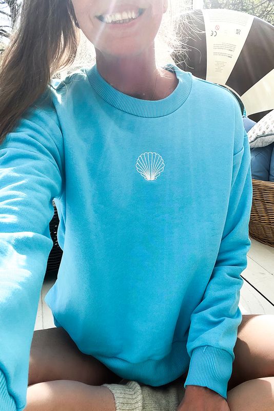 Snäckskal sweatshirt turkos