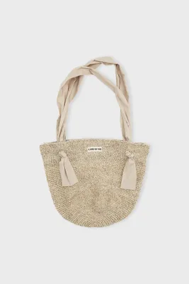 Handgjord flätad väska i hampa och bomull