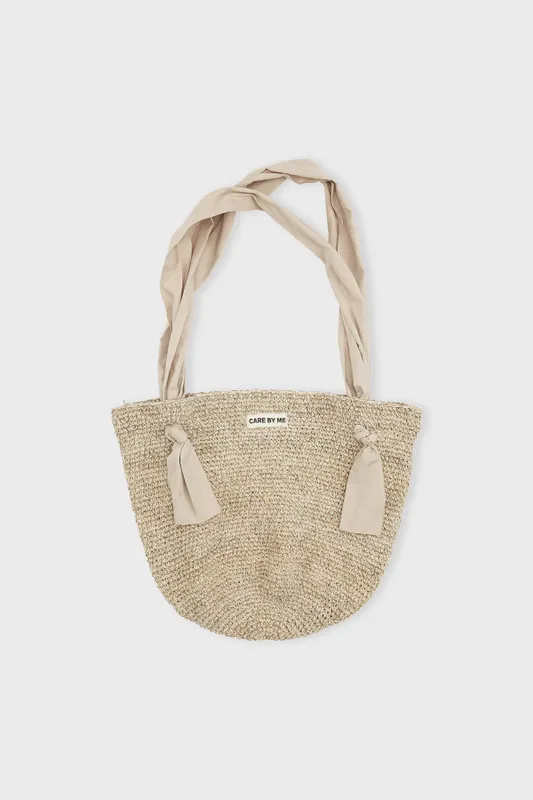 Handgjord flätad väska i hampa och bomull