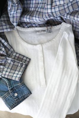 Lantlig rutig skjorta