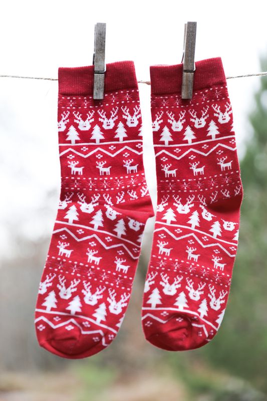 Söta röda julstrumpor