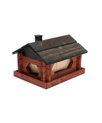 Fågelbord Stuga Jätte Röd/Svart 40X31X26 cm