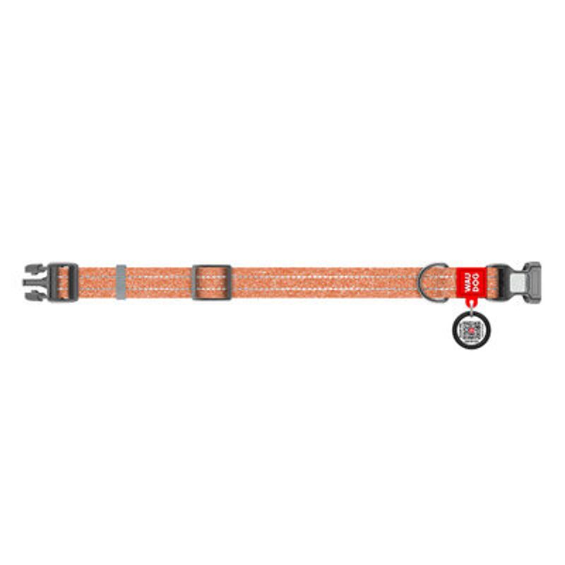 WAUDOG Re-Cotton Hundhalsband med Smart ID-Bricka Reflex Orange