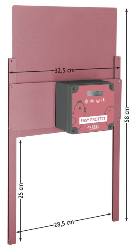 Kerbl EasyProtect automatisk hönslucka 28,5 x 25 cm rosé