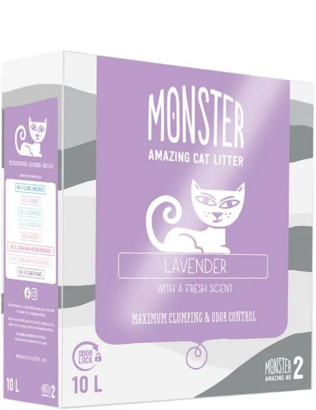 Monster Kattsand Lavendel 10L