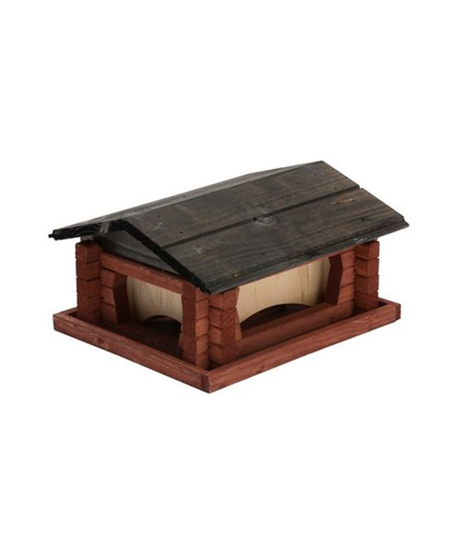 Fågelbord Stuga Mellan Röd/Svart 26X21X13 cm