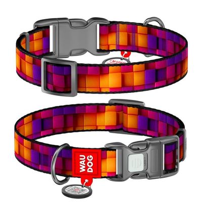WAUDOG Hundhalsband Nylon 3D Cubes